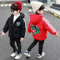 Baby cotton padded clothes thick winter coat 2020 new childrens dinosaur clothes boys winter down cotton tide