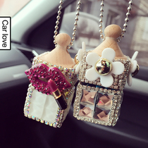 Car car hanging diamond perfume pendant Car interior hanging perfume bottle Rearview mirror jewelry Car interior products for women