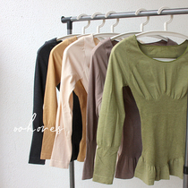 Ultra thin autumn clothes female blouses slim fit body low round neckline undershirt with fever and warm underwear thin winter