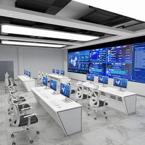 Custom Baking Varnish Monitoring Table Console Command Center Console Dispatch Taichung Control Desk Command Desk Monitor Table And Chairs