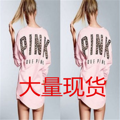 速卖通eBay2017欧美新款女装PINK字母印花长袖卫衣 大量现货