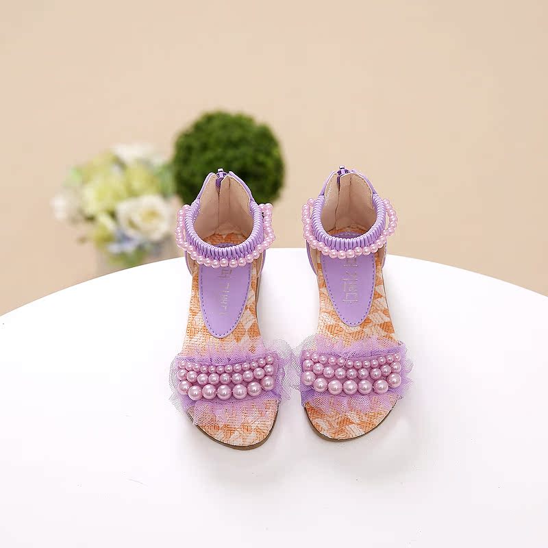 韩版女童鞋公主鞋串珠凉鞋舞蹈鞋潮【图片 价