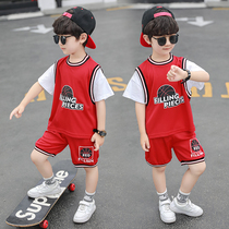 Basketball suit Childrens suit Summer elementary school Childrens kindergarten performance to serve boys baby match loose two sets