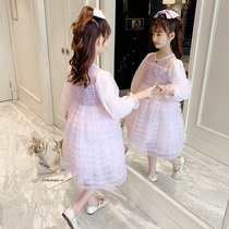 6 Girls Long Sleeve Dress Dress Spring Dress 2021 New 8 Ocean Gas Princess Dress 12 Year Old Girl Fluffy Mesh Yarn Skirt