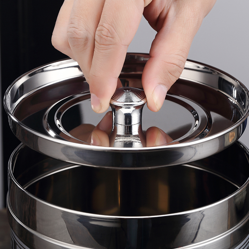 TaoMingTang caddy fixings metal household tea seal tank general medium creative engraved orchids