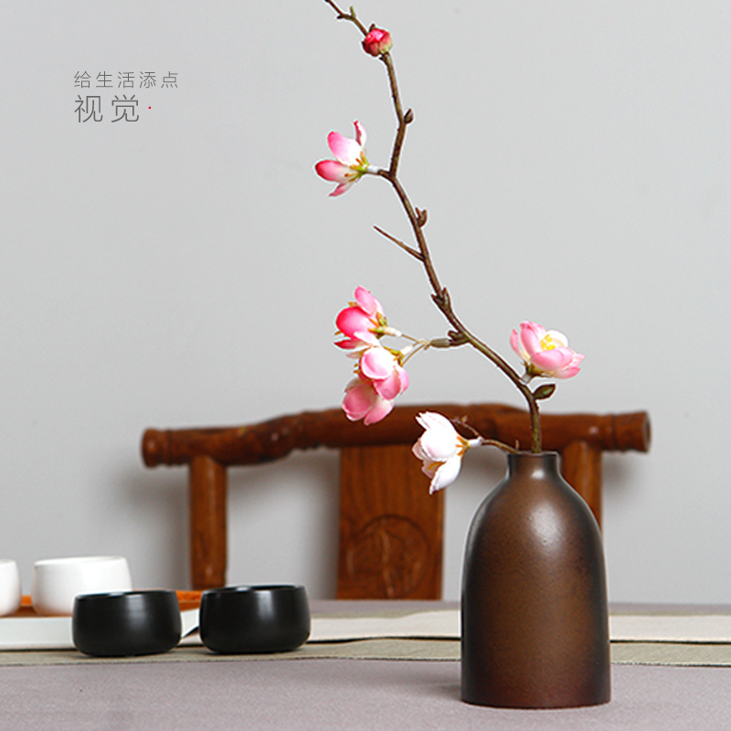 TaoMingTang ceramic tea set tea furnishing articles Japanese simple zen new vase household flower adornment bedroom