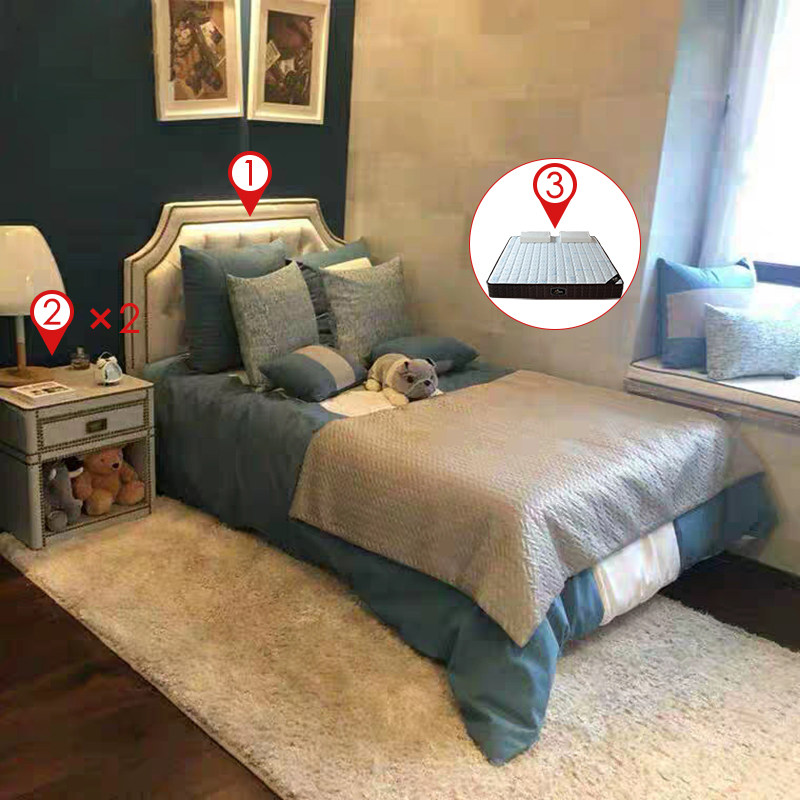 fabric bed fabric bed nordic luxury bed american bed fabric children's bed boy small apartment net red bed modern and simple