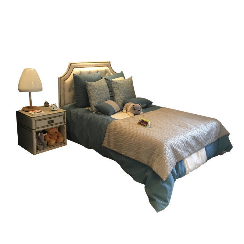 fabric bed fabric bed nordic luxury bed american bed fabric children's bed boy small apartment net red bed modern and simple