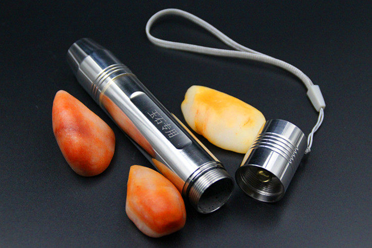 包邮led玉石鉴定强光充电手电筒照玉器看宝石珠宝玉石专用手电