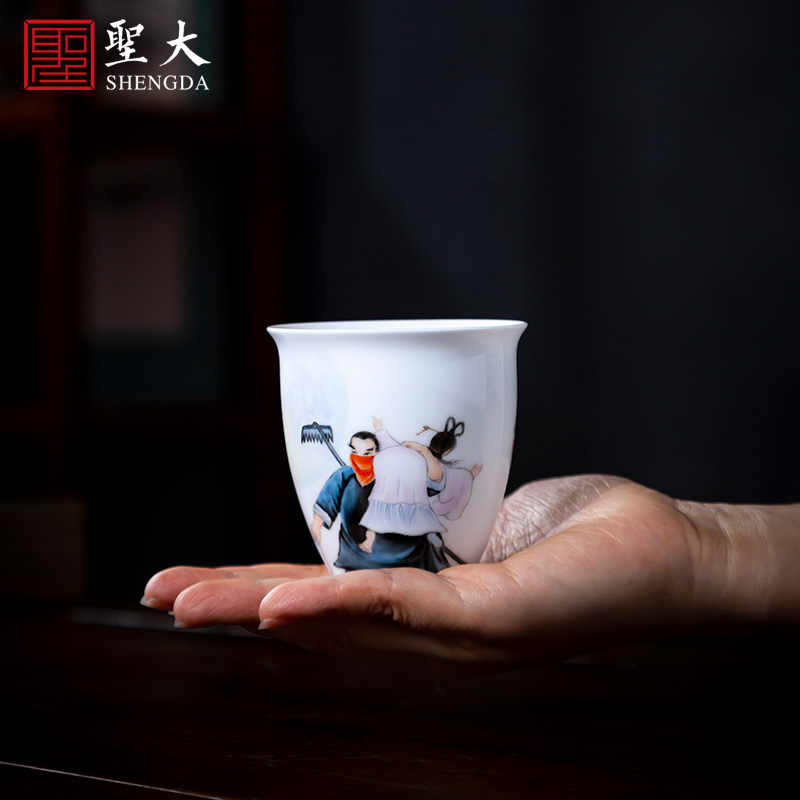 St individual large ceramic cup hand - made new see colour character master cup all hand jingdezhen tea tea cups single CPU