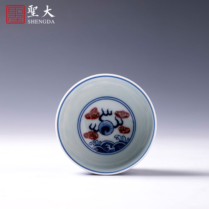 The big blue and white youligong yunlong teacups hand - made ceramic kung fu master cup sample tea cup manual of jingdezhen tea service