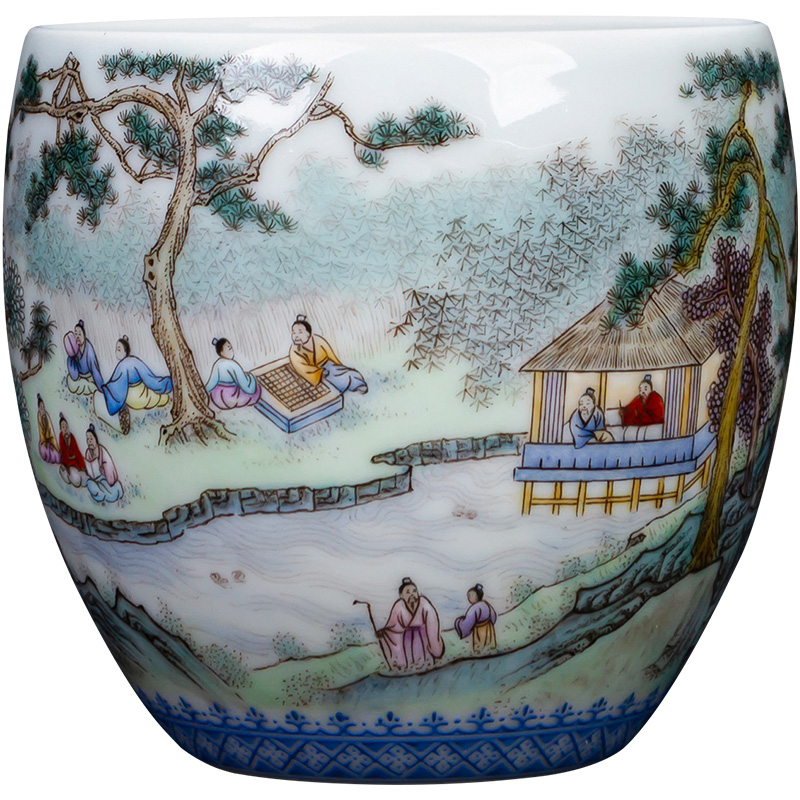 St the ceramic kongfu master cup hand - made heavy pastel song water renovation of works lie fa cup of jingdezhen tea service by hand