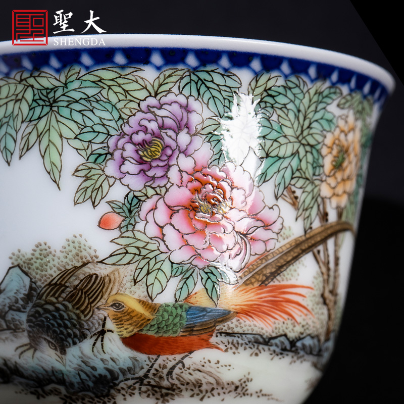 Santa teacups hand - made ceramic kungfu pastel notes hall riches and honour the bell cup cup all hand of jingdezhen tea service master