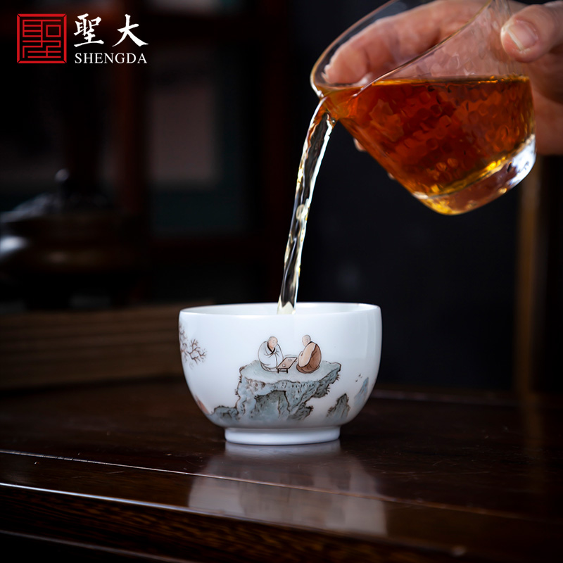 Santa teacups hand - made ceramic kung fu new see colour character master cup all hand jingdezhen tea sample tea cup single CPU