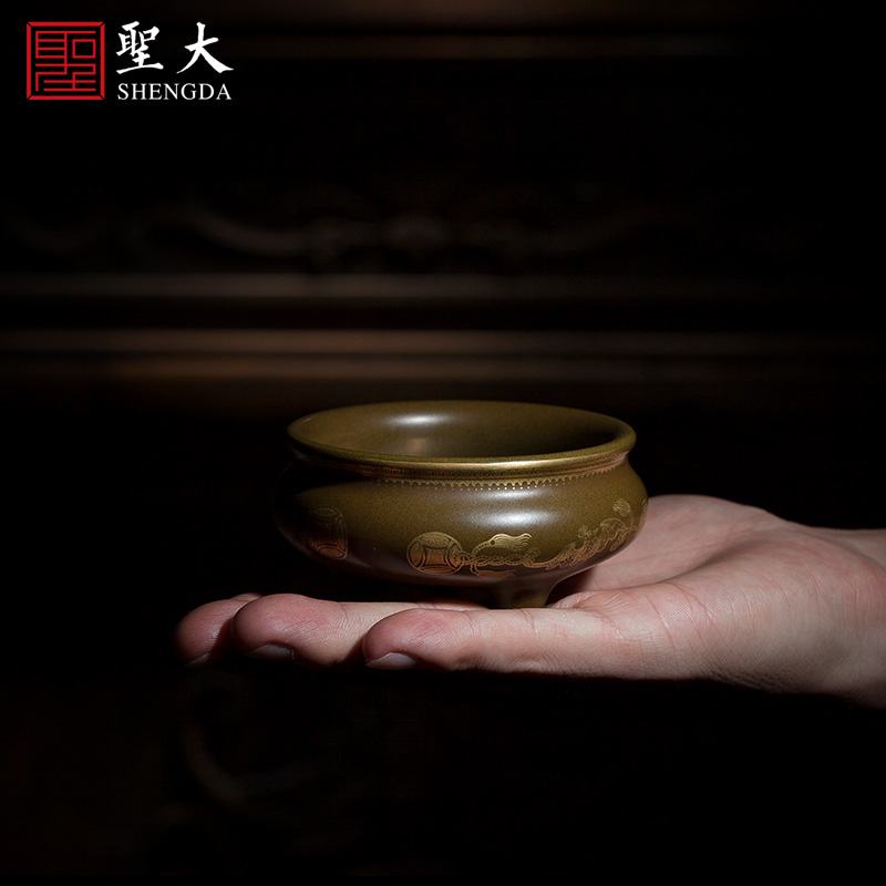 Holy big ceramic censer hand - made tea glair see live long and proper legs at the end of the present manual of jingdezhen tea service