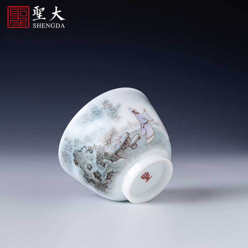 Santa teacups hand - made ceramic kung fu new see colour character li bai masters cup all hand jingdezhen tea sample tea cup