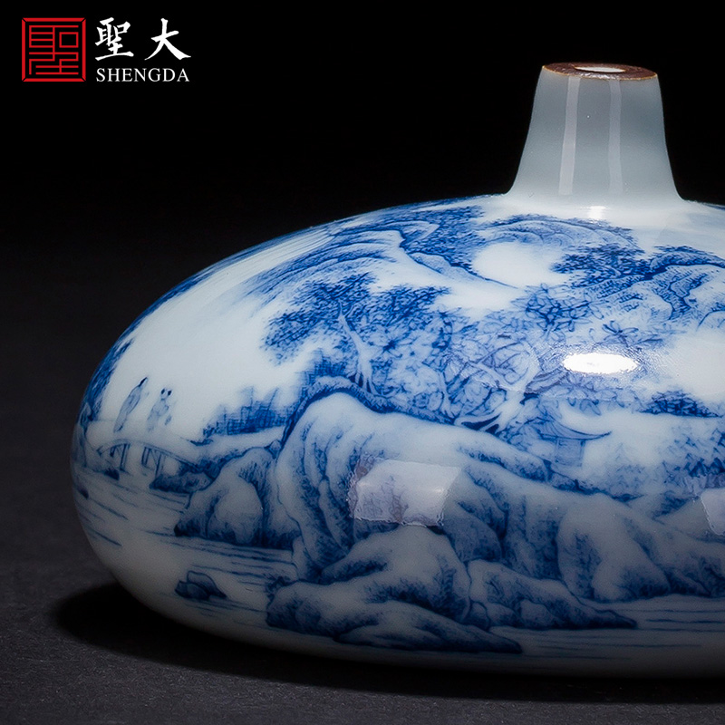 Holy big ceramic incense inserted paperweight jingdezhen blue and white landscape incense inserted paperweight hand - made all hand collectables - autograph komen porcelain