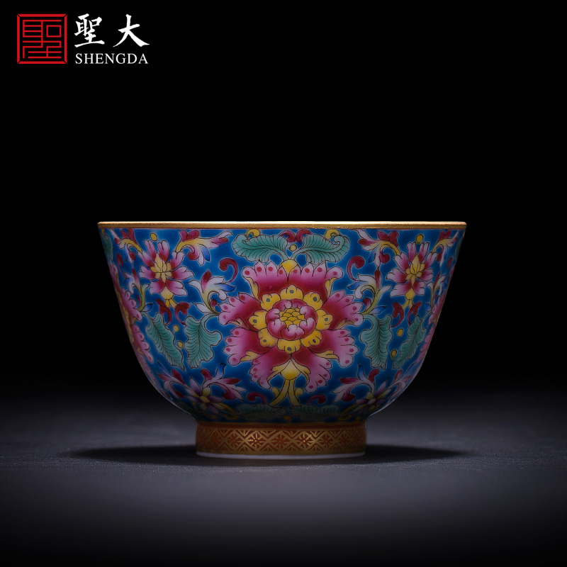 St the ceramic kung fu tea master cup hand - made wall of enamel Mosaic gold cup all hand jingdezhen tea sample tea cup