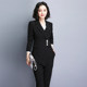 Shi Luya blue plaid suit suit female spring and autumn long-sleeved fashion lady temperament goddess fan president suit trousers Shi Luya blue plaid suit suit female spring and autumn long-sleeved fashion lady temperament goddess fan president suit trousers
