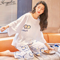 Pajamas women spring and autumn cotton 2022 new net red hot long-sleeved cotton summer thin breathable home wear