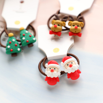 European and American Christmas children hair accessories snowman baby rubber band Santa Claus Hairband girl headstring Elk floral headdress