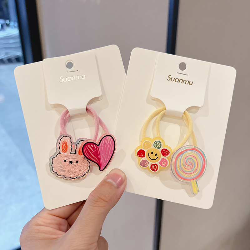 Children's hair accessories flower lollipop hair ring girl rainbow rubber band little girl tie hair hair ring princess head flower