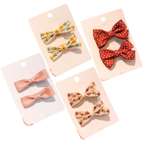 Han Edition Children Hair Accessories Baby Hairpin Cloth Art Butterfly Knot Card girl side clip European and American foreign air princess head flower