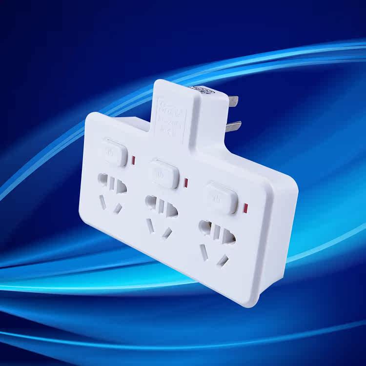 sd/神岛电器 新国标防雷型带独立控制一转三电源转换插座sd-z05-t