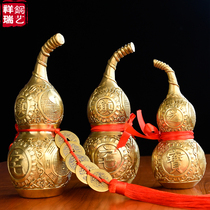Copper Gourd Five Imperium Money Pendant Gossip Integrated Bronze Gourd Pendulum Piece Size Number Bedroom Swing Piece Home Handicraft