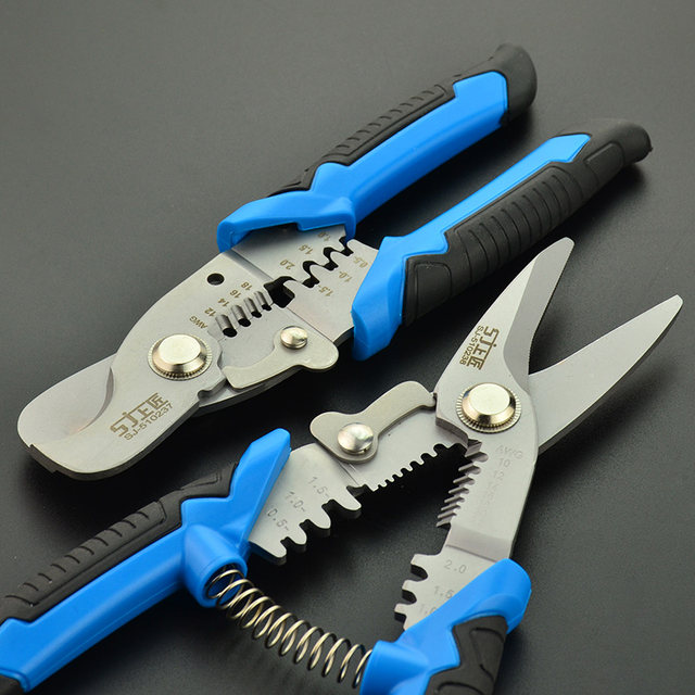 Shangjiang Wire Stripping Pliers Multifunctional Electrician Wire Stripping Pliers Wire Pulling Pliers Cable Scissors Professional Grade Optical Fiber Wire Breakers