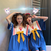 Japanese beautiful girl pajamas female summer cute short sleeve cotton nightgown cartoon student home clothing spring and autumn 2021 New