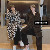 Senior feel long pajamas women winter 2020 Net red burgeos dress outside wearing thick coral velvet couples home clothes