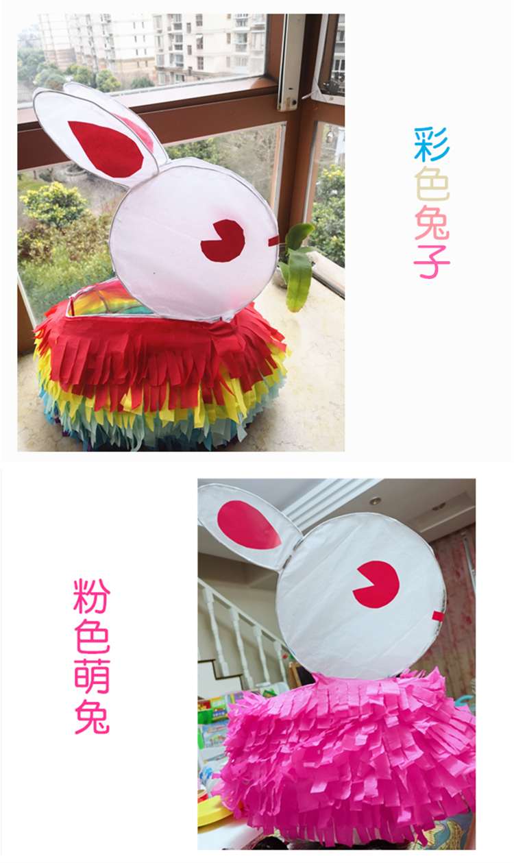 传统兔子灯diy手工材料包古风汉服手提灯笼中秋元宵新年儿童花灯