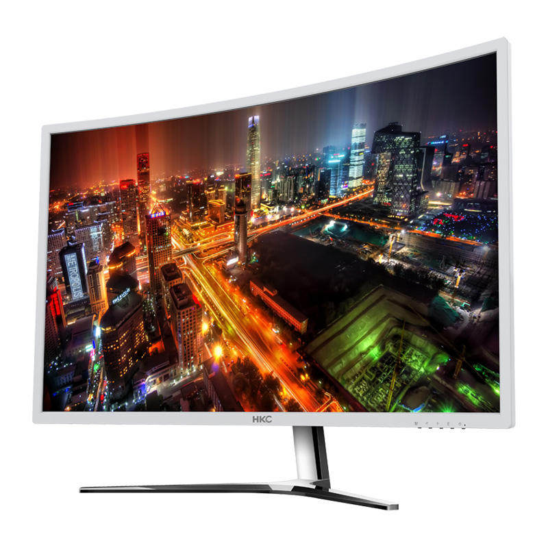 hkc c4000 24英寸曲面显示器23白色高清电竞