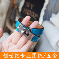DIY personalized custom handmade leather Kelly bracelet Bracelet jewelry Stainless steel gold silver hardware accessories
