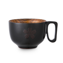 Japanese WAKACHO household Japanese tableware porridge rice bowl natural chestnut lacquerware cherry blossom soup bowl soup cup