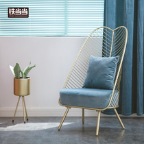 Nordic light luxury sofa clothing store Net red ins Wind single cloth small sofa simple velvet sofa stool