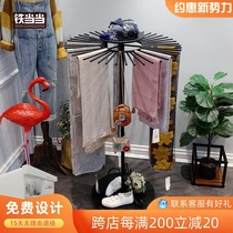 Iron Dangdang scarf rack Clothing store scarf rack Floor-to-ceiling display rack Hanging scarf shelf display model