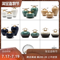 New Chinese ceramic home sitting plate Zen storage tank decoration Modern wine cabinet TV cabinet Soft decoration ornaments