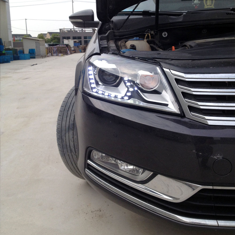 新迈腾大灯 新迈腾u型泪眼双光氙气大灯总成 原装高配 智能日行灯