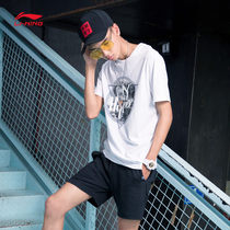 Li Ning short sleeve mens section 2022 Summer new sport Fashion mens round collar breathable Sport Culture Shirt AHSM111