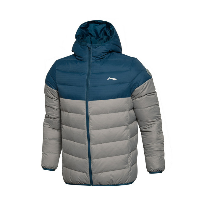 李宁羽绒服冬新款正品李宁男装连帽收口修身短羽绒服aymk095