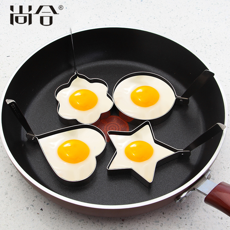 尚合 无毒304不锈钢煎蛋器煎蛋模具 煎鸡蛋煎蛋圈模型四件套产品展示图4