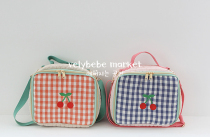 velybebe Korea retro handbag slanted satchel with single shoulder bag cherry blossom embroidery travel bag