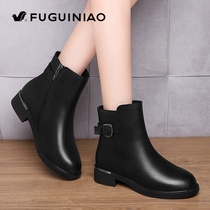 Rich Your Birds Women Shoes Genuine Leather Shoes Martin Boots Woman 2021 New Winter Boots Add Suede Flat Bottom Low Heel Short Boots