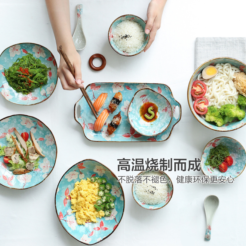 Sichuan in Japanese dishes chopsticks tableware suit dishes creative move web celebrity ceramic soup bowl household composition