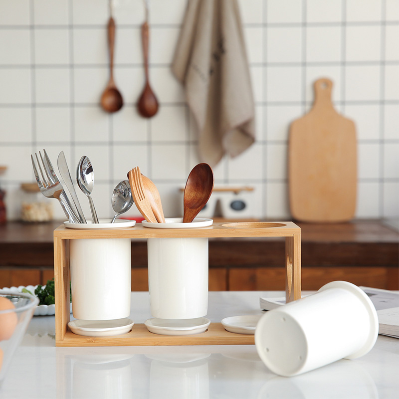 Sichuan island house ceramic tube kitchen basket household chopsticks chopsticks spoons to receive cage shelf chopsticks chopsticks barrels