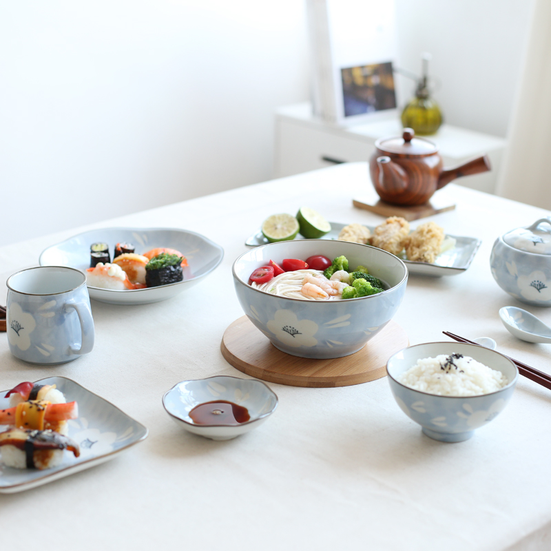 Sichuan island house as hankage Japanese under the glaze color hand - made ceramic tableware long bowl bowl dish plate of PZ - 127