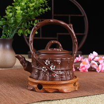 Yixing purple clay pot kung fu tea set full handmade household bubble teapot Vermilion purple sand teapot flower teapot Special