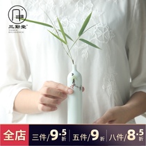Sanqintang ceramic flower arrangement bottle Jingdezhen handmade pottery creative flower arrangement tea arrangement ornaments S73012